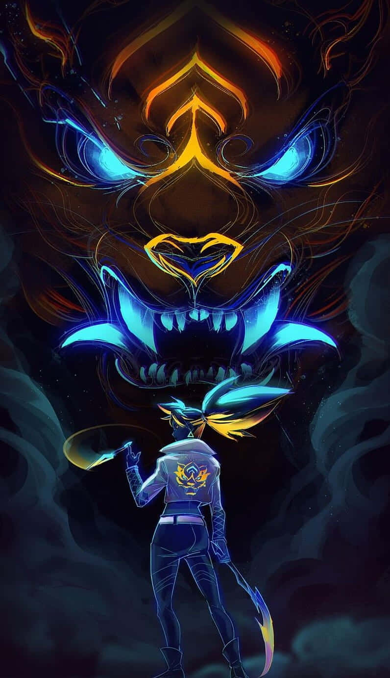 League Of Legends Akali Anime Dragon Background