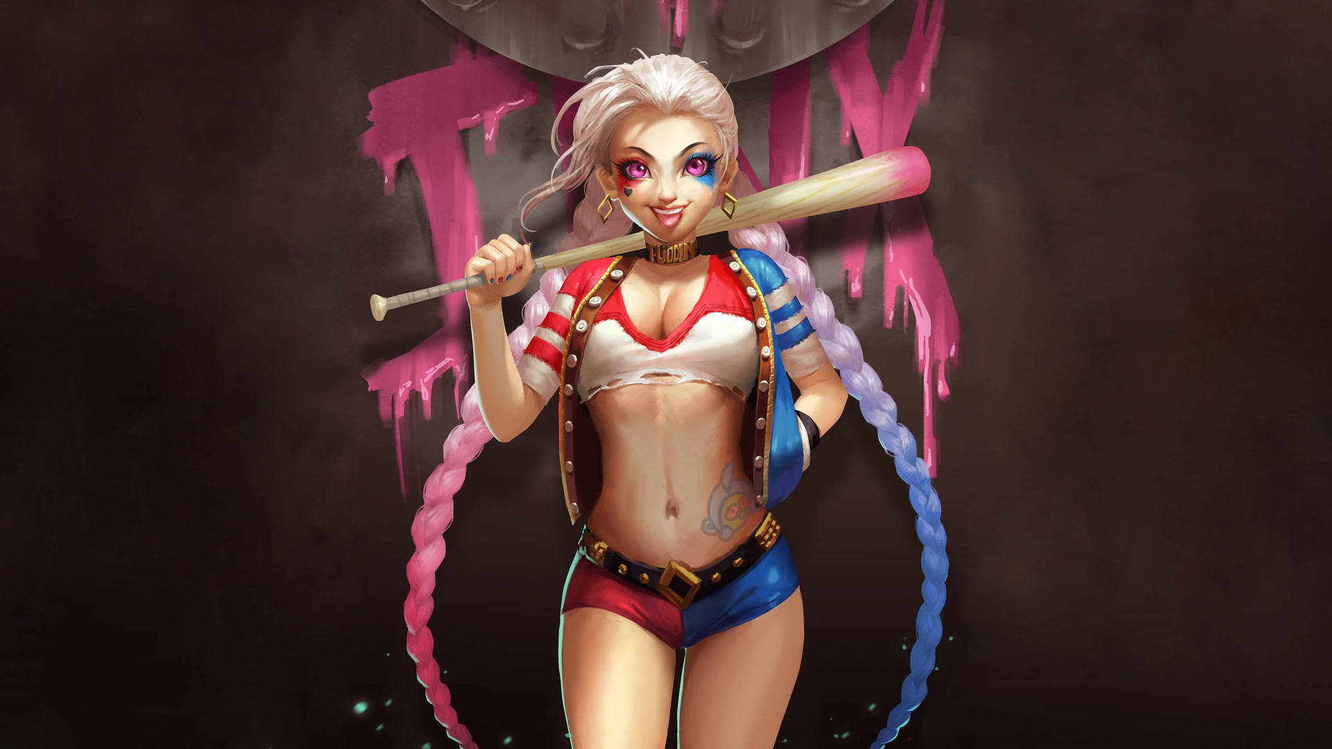 League Of Legends Harley Quinn Jinx Background
