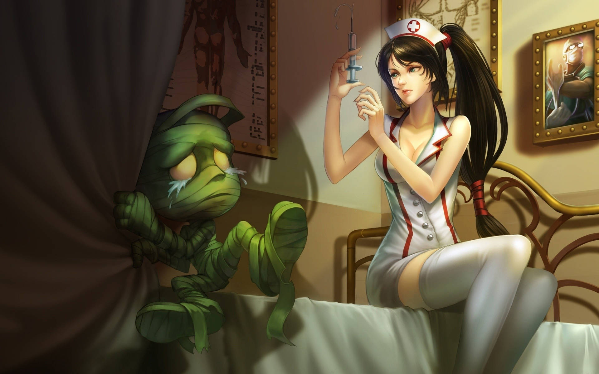 League Of Legends Nurse Akali Background