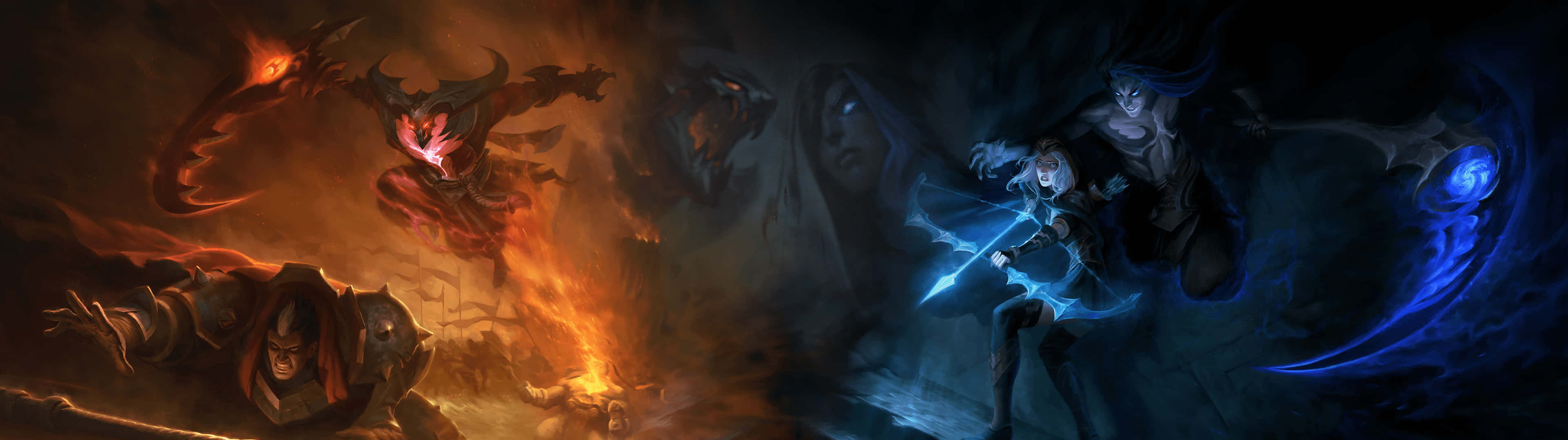 League Of Legends Ultra Hd Dual Monitor - Wallpaper