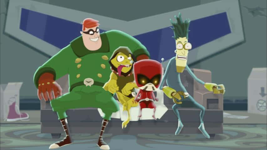 Leagueof Super Evil Team Pose Background