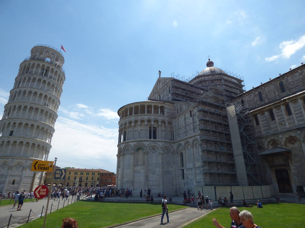 Leaning Tower Of Pisa Against Light Background