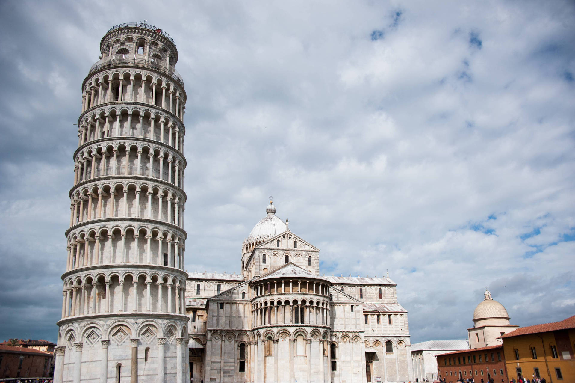 Leaning Tower Of Pisa Front View Background