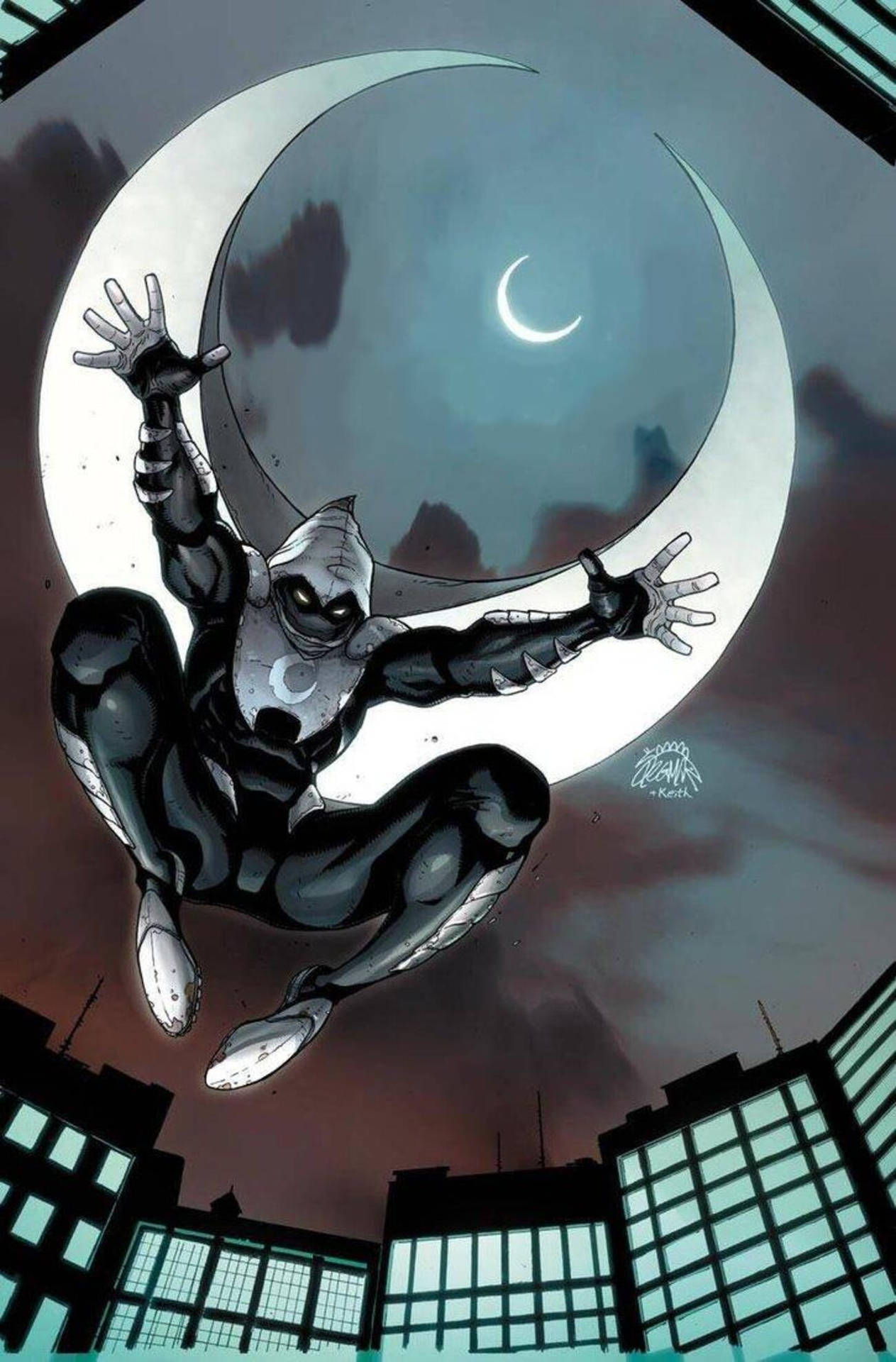 Leaping Moon Knight Phone Background