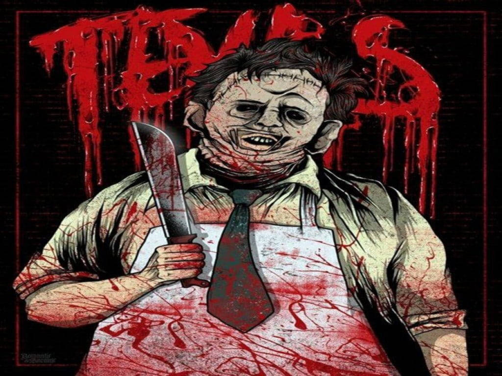 Leatherface Bloody Portrait Background