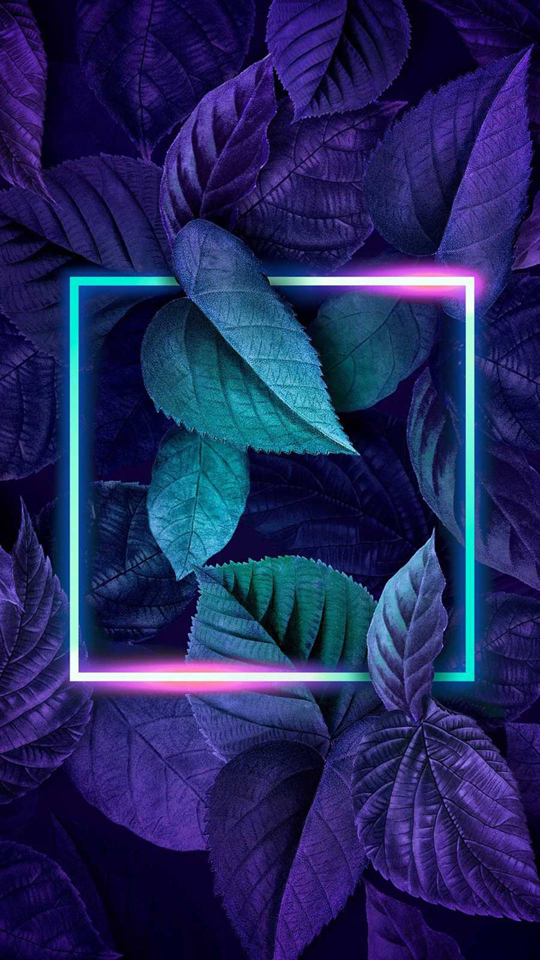 Leaves Neon Phone Background