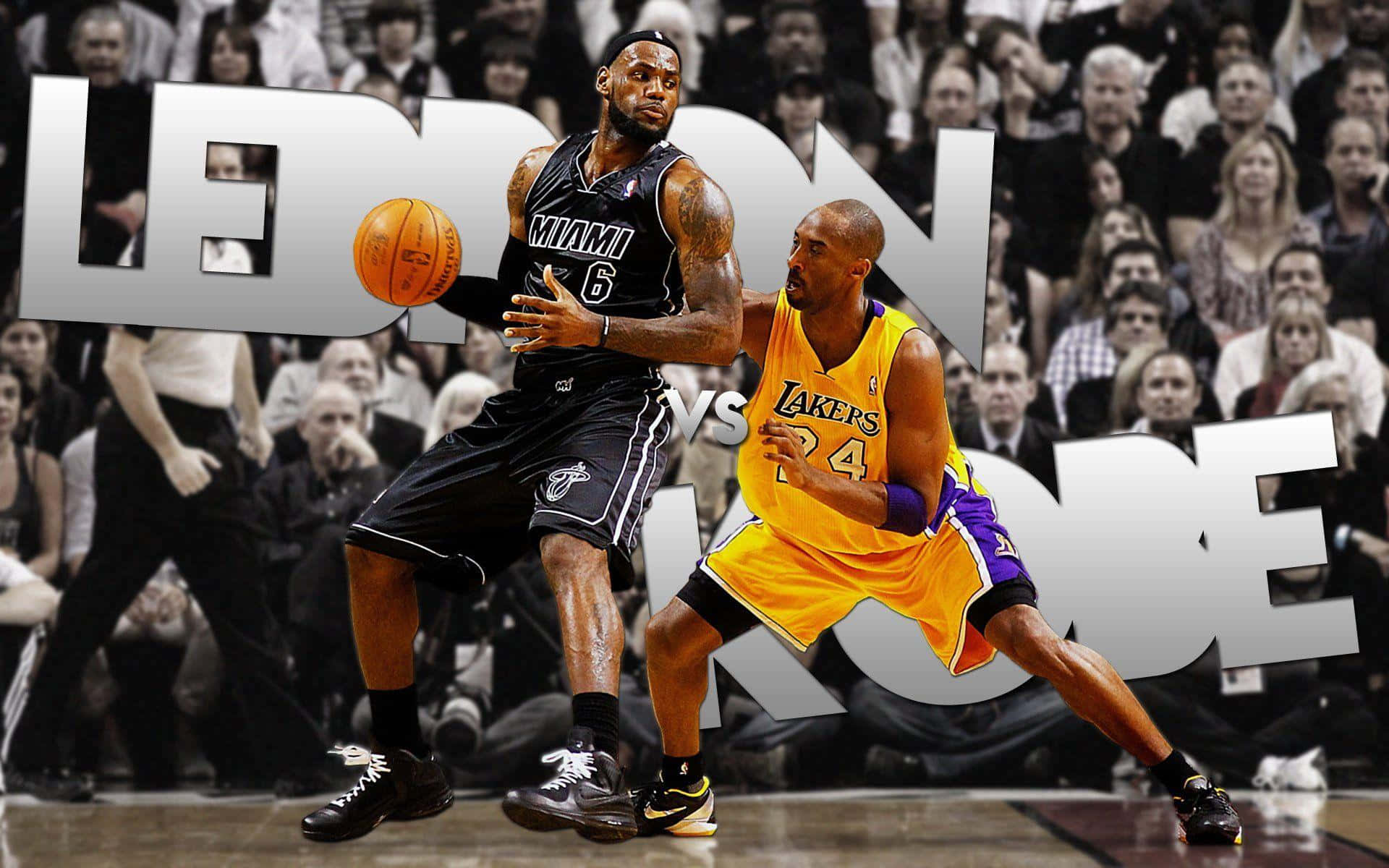 Lebron And Kobe Dueling It Out Background