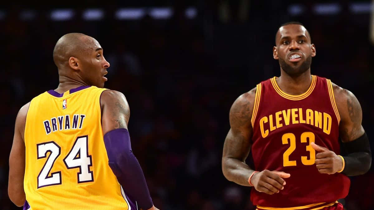 Lebron And Kobe Guarding Each Other Background
