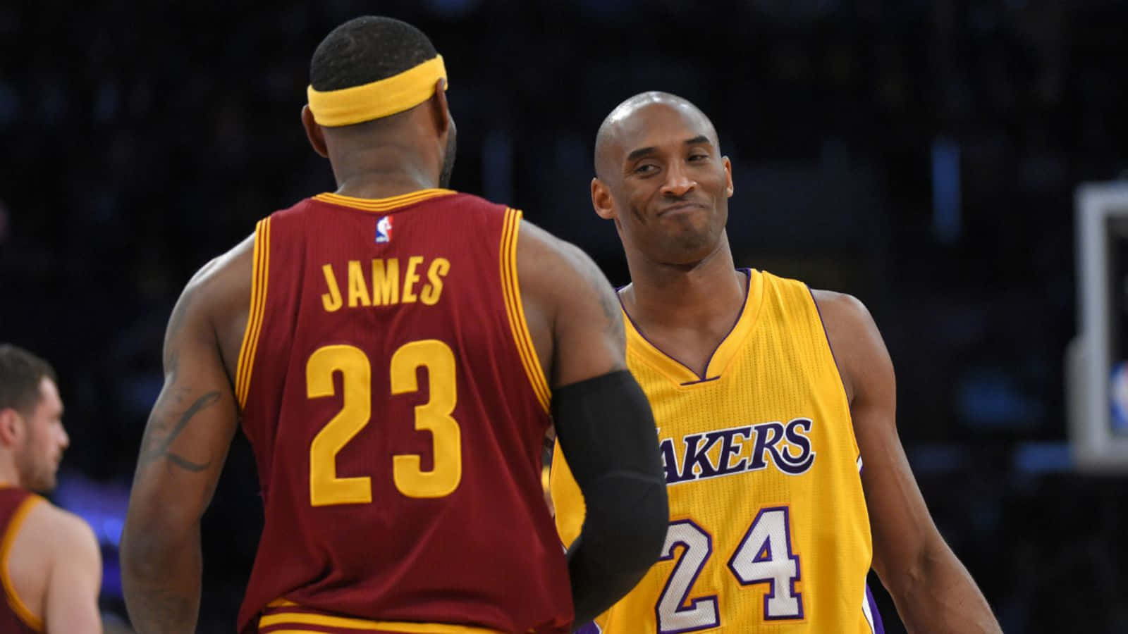 Lebron And Kobe Smirking After A Play Background