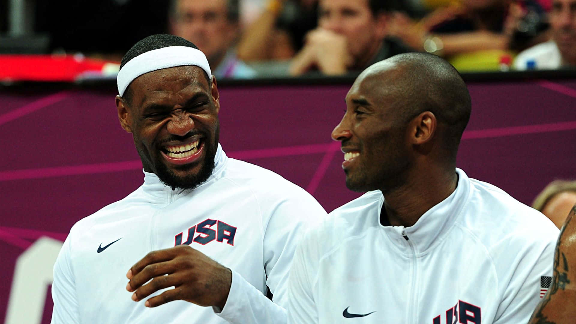 Lebron And Kobe Teammates During The Olympics