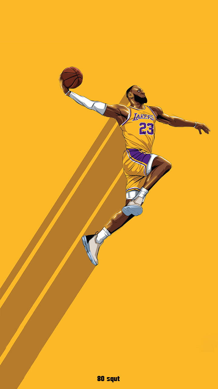 Lebron Basketball Dunk Vector Art Background