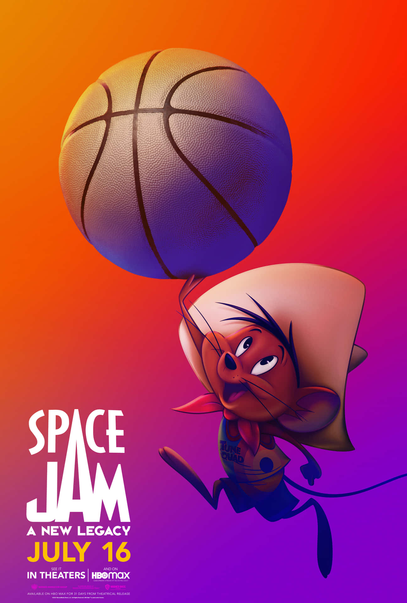 Lebron James And Looney Tunes Squad Positioned For Action In Space Jam - A New Legacy Background