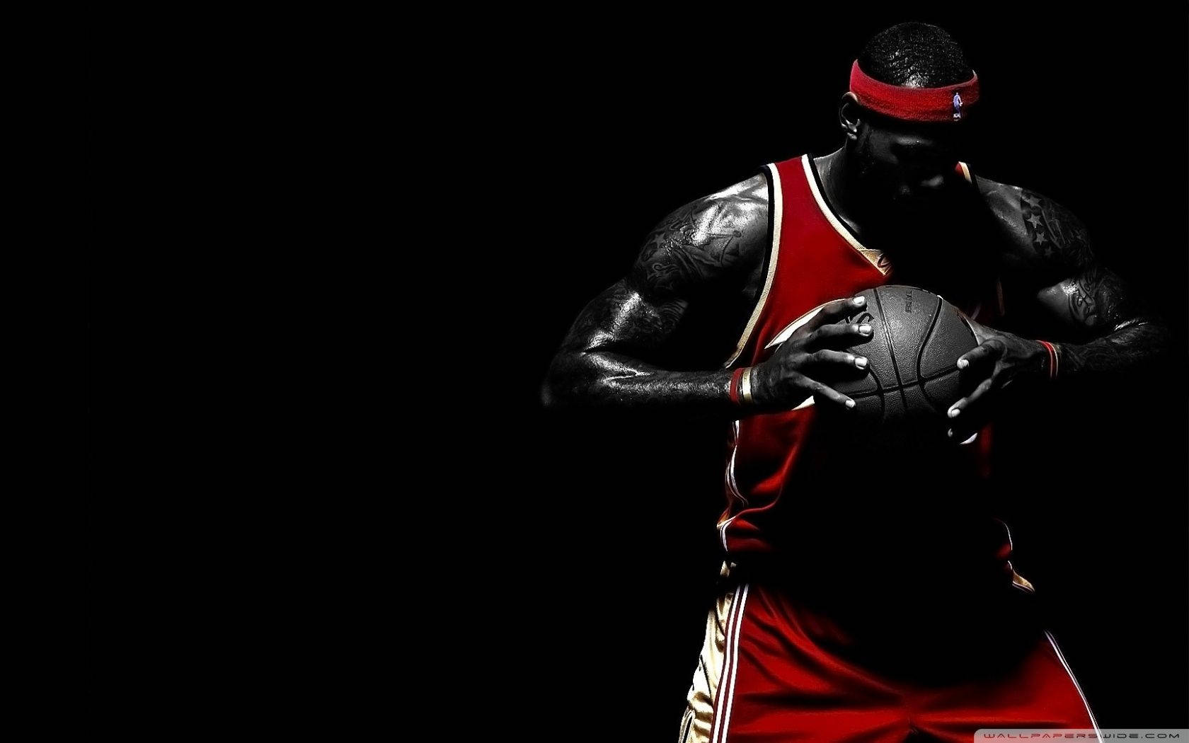 Lebron James Basketball Black Background Background