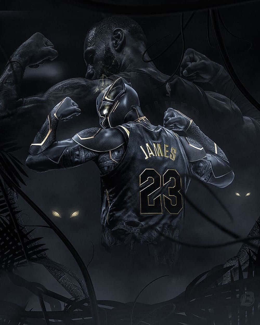 Lebron James Black Basketball Aesthetic Background