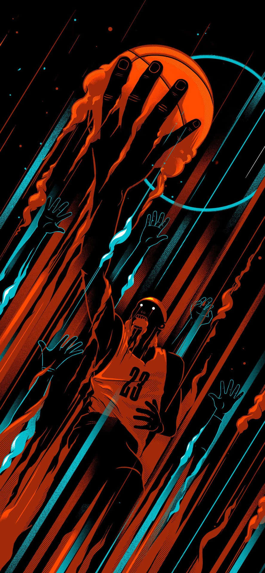 Lebron James Black Basketball Digital Art