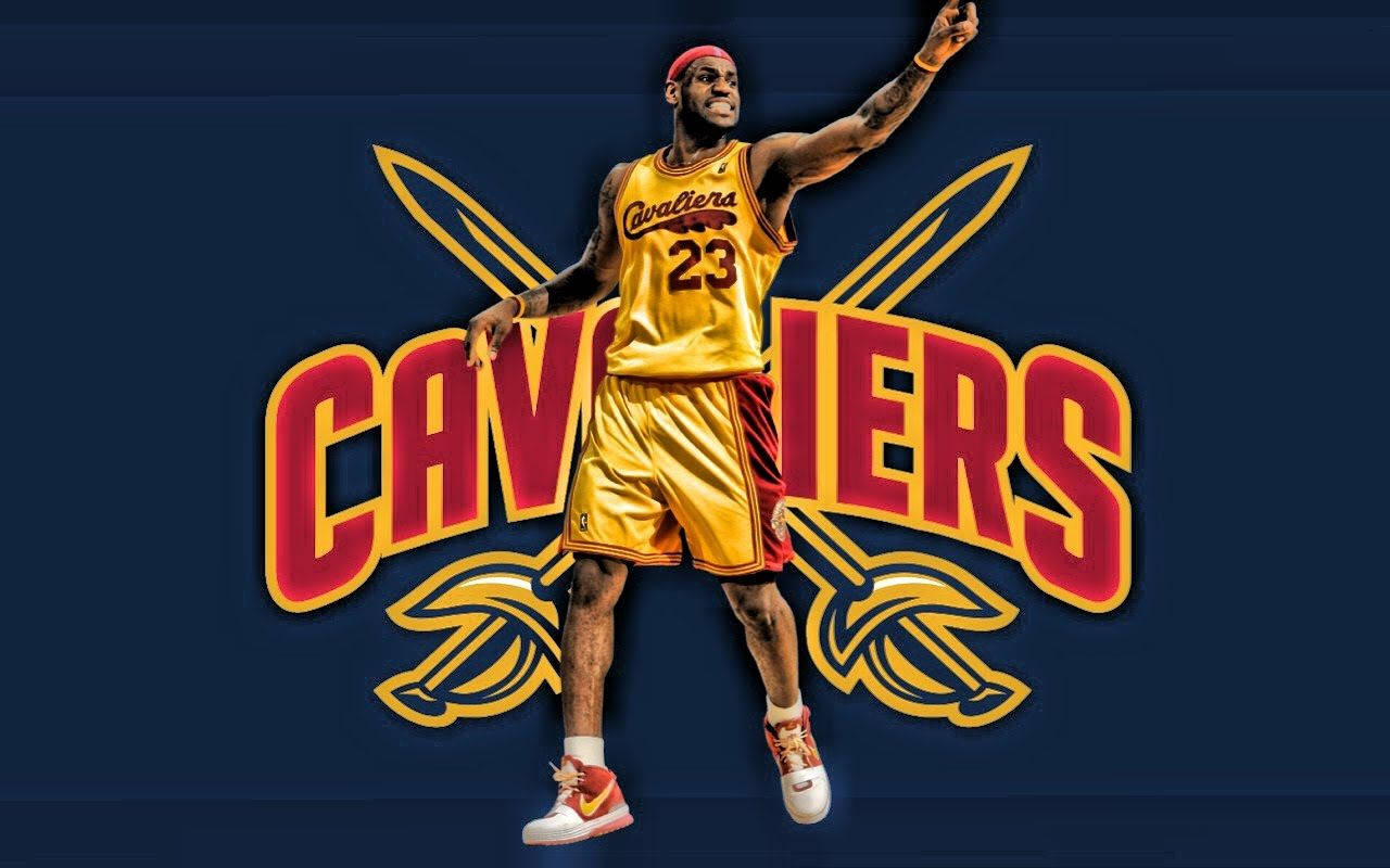 Lebron James Cleveland Cavaliers Nba Logo Background