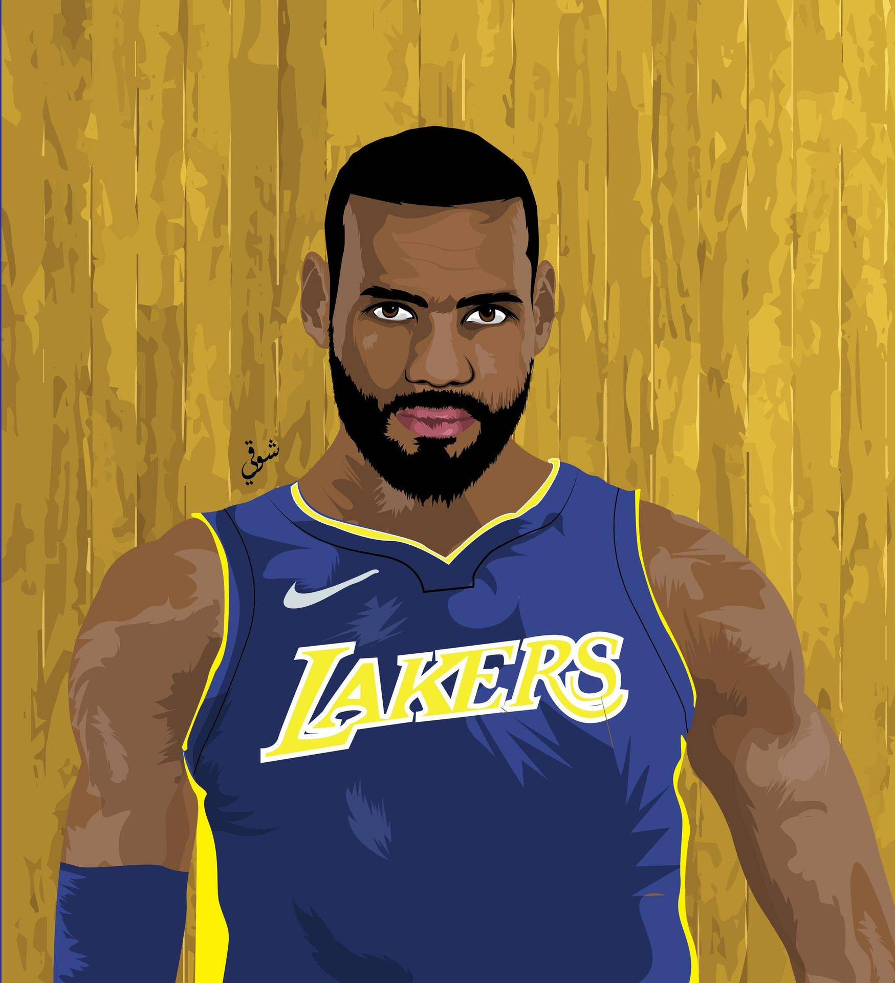 Lebron James Lakers 2d Artwork Background