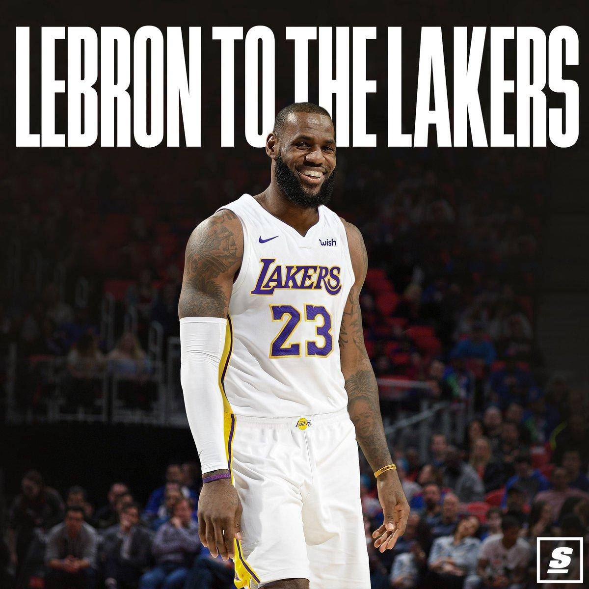 Lebron James To The Lakers White Jersey Background