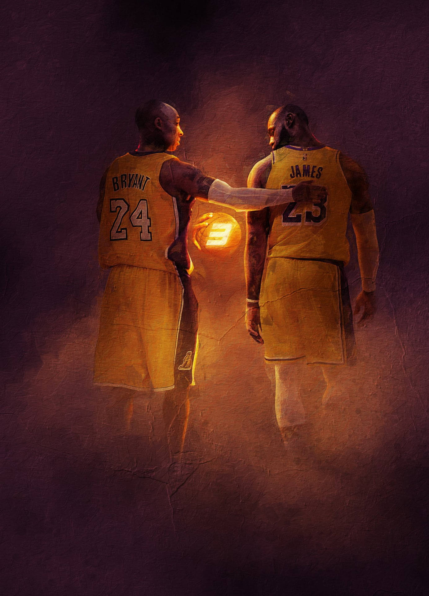 Lebron James With Kobe Bryant Background