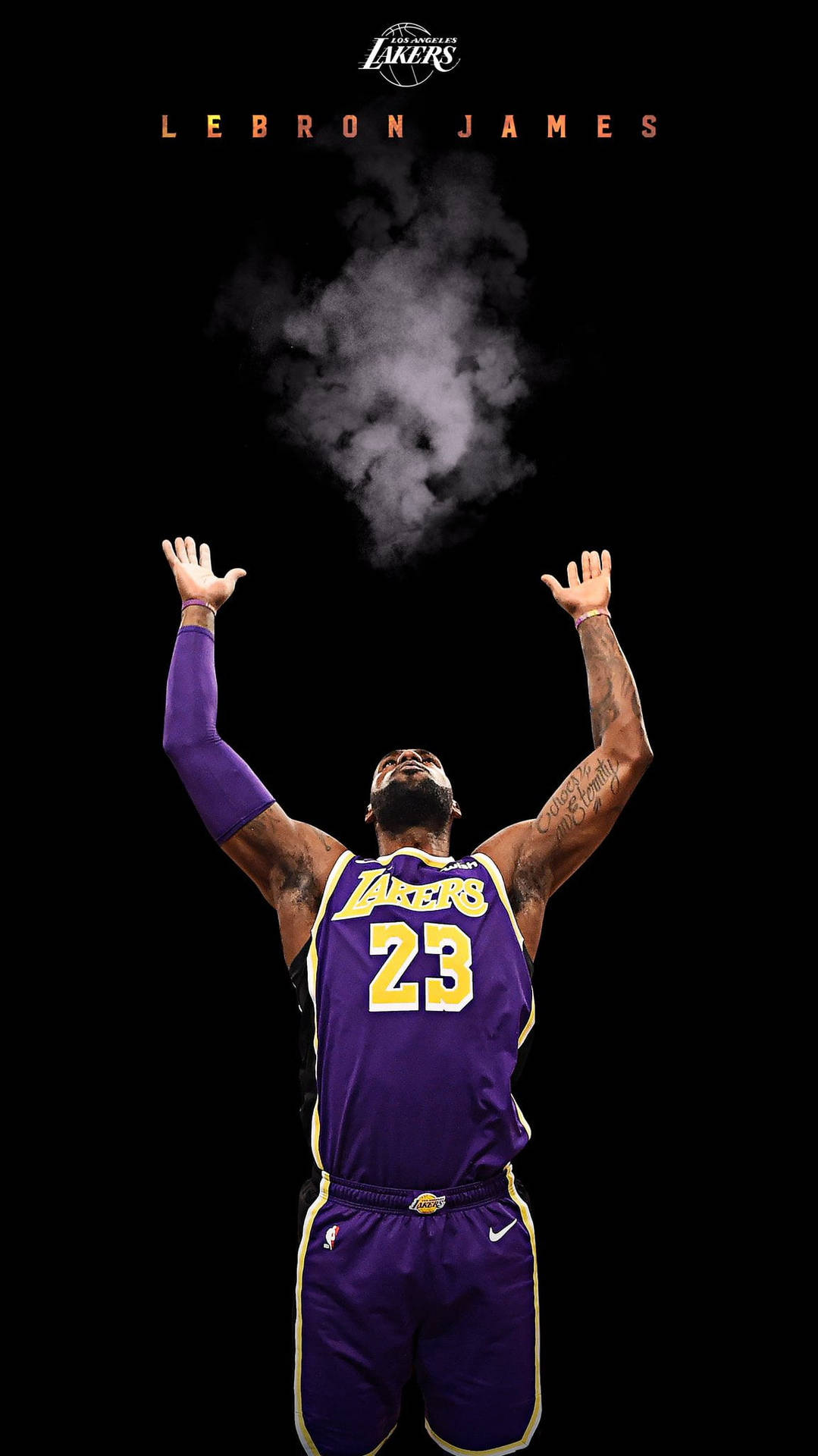Lebron Nba Lakers 23 Purple Jersey Background