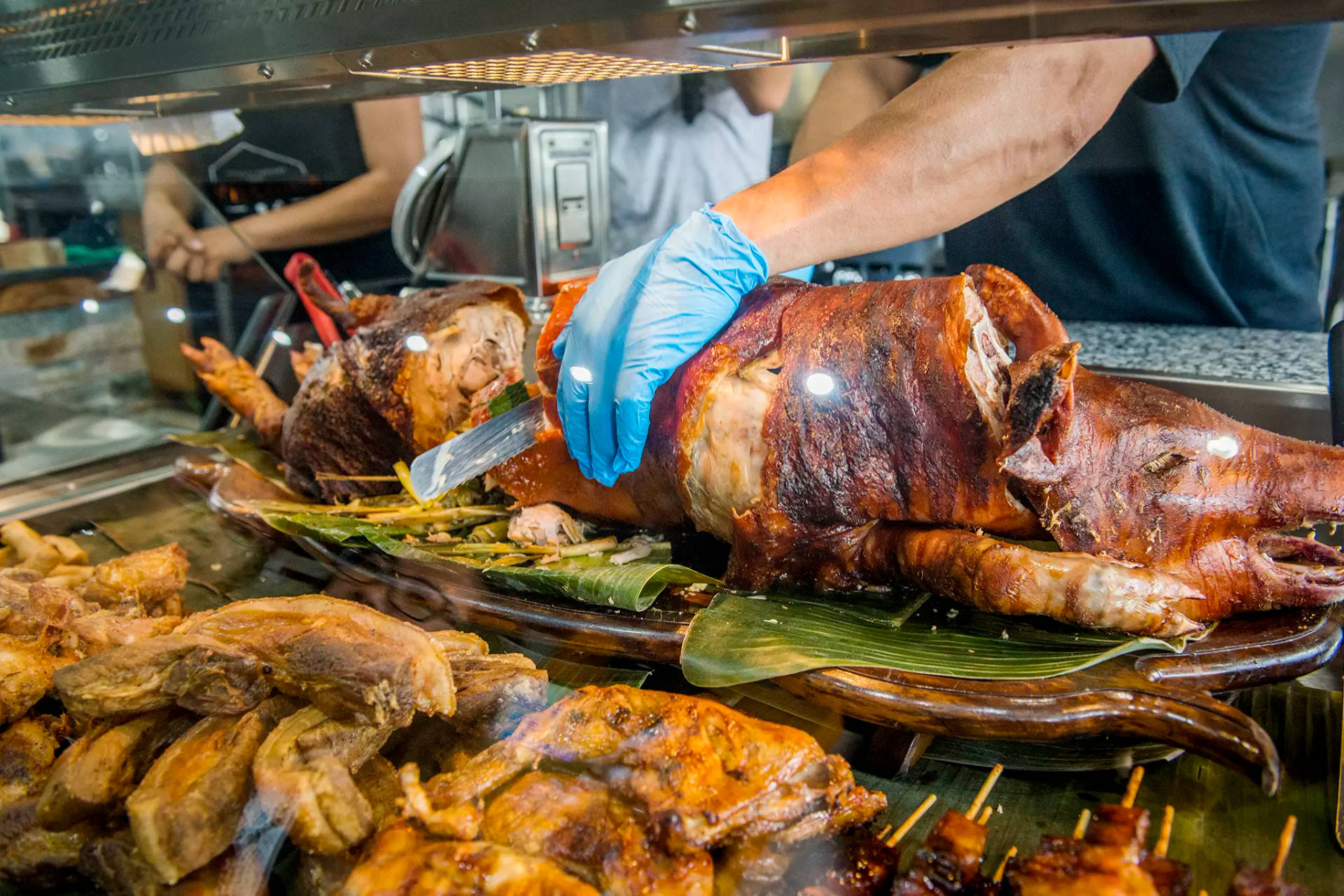 Lechon In The Market Background