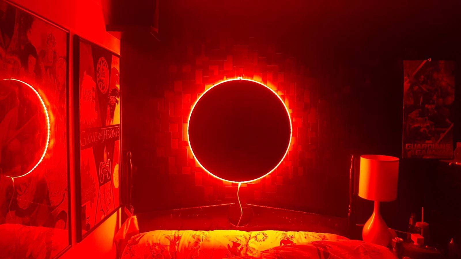 Led Light Red Circle Background