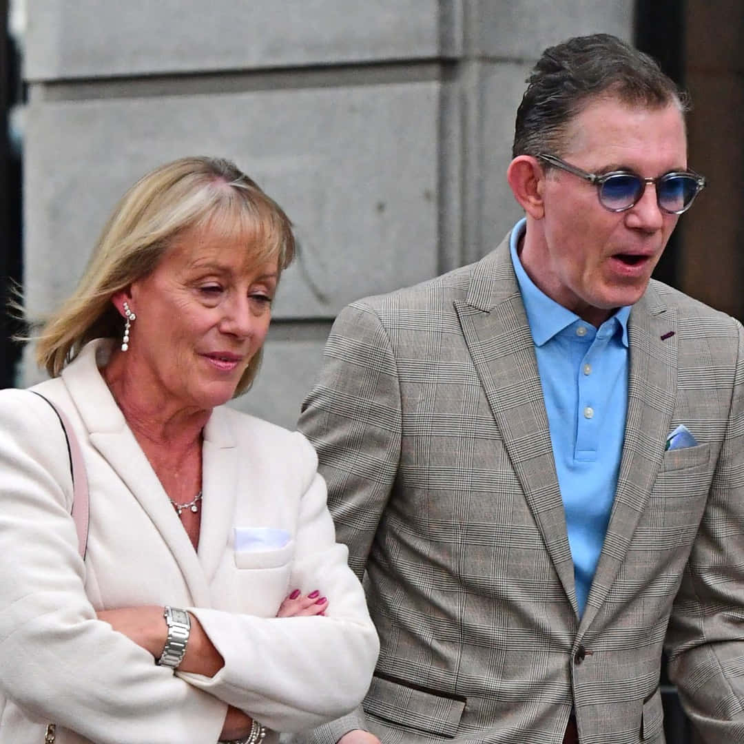 Lee Evans With Companion Outdoors Background