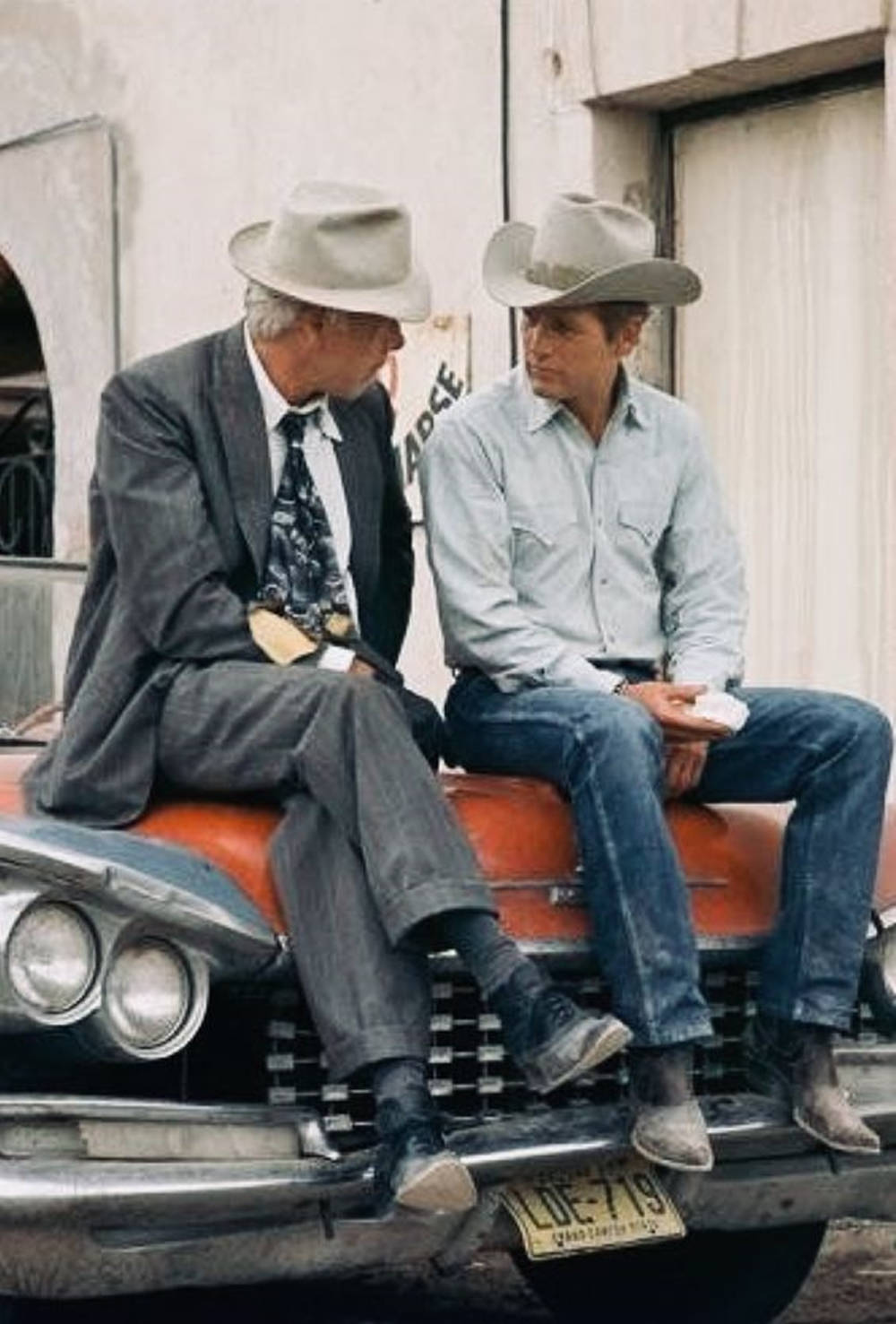 Lee Marvin On Car Background