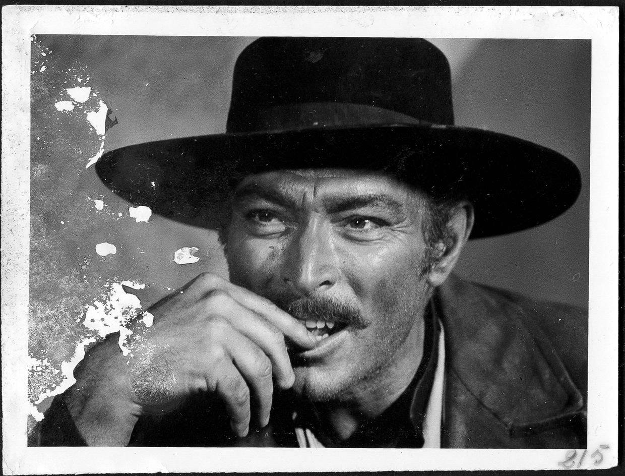 Lee Van Cleef Vintage Black And White Photo