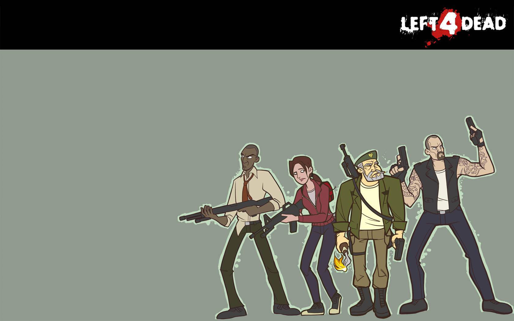 Left 4 Dead Survivor Cartoon Art Background