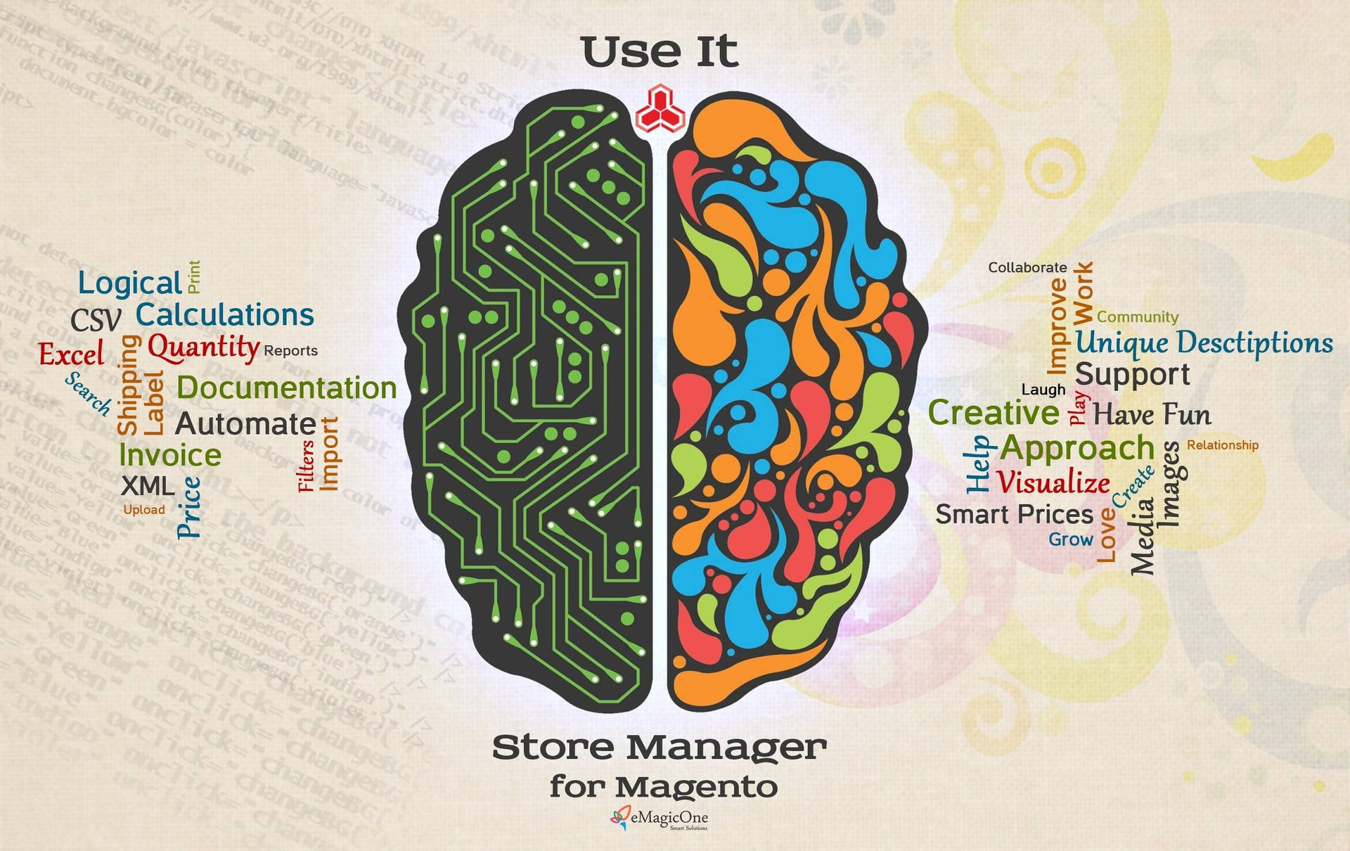 Left And Right Cerebral Cortex Labeled Diagram Background