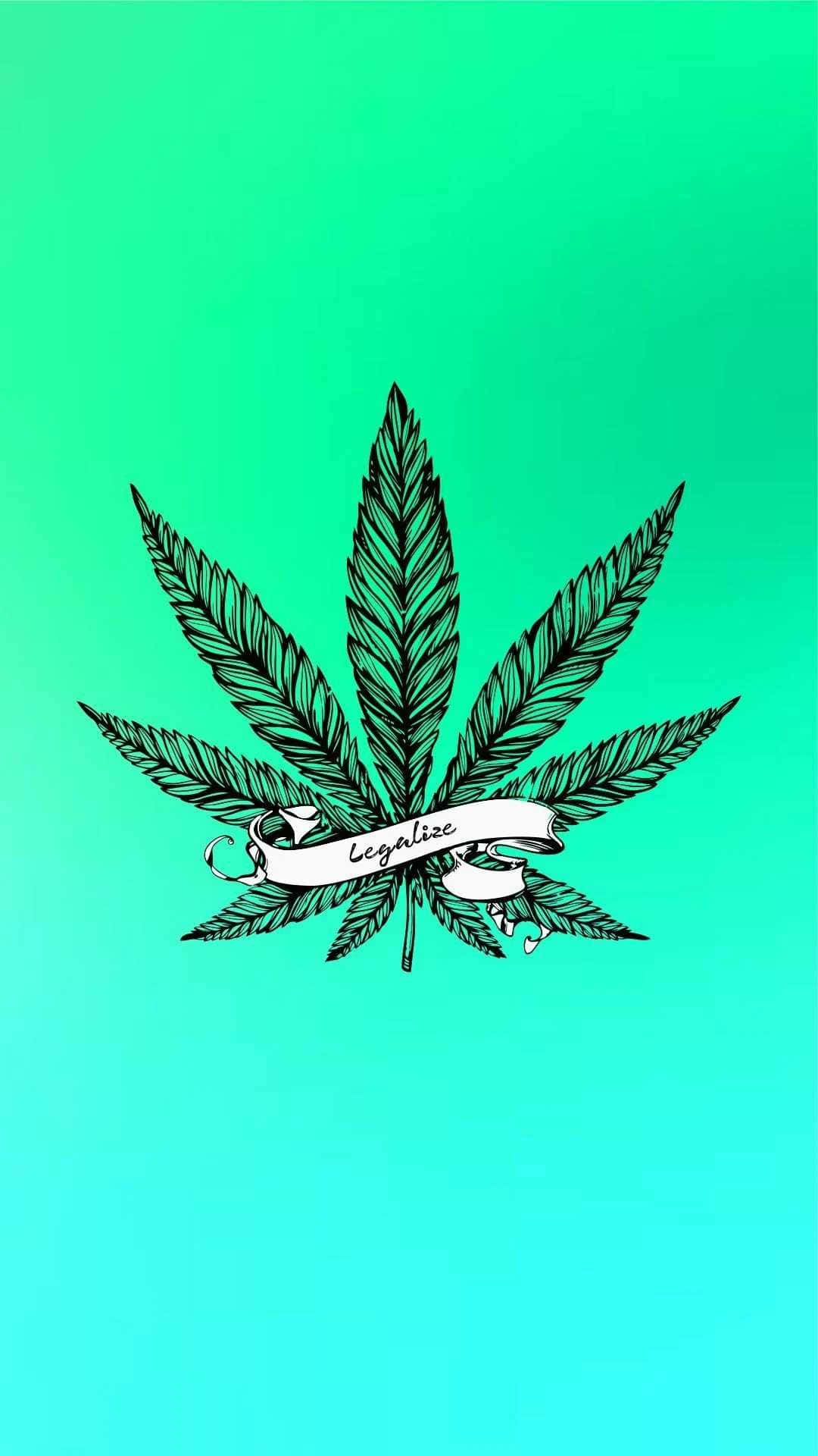 Legalize Marijuana Leaf Drawing Background