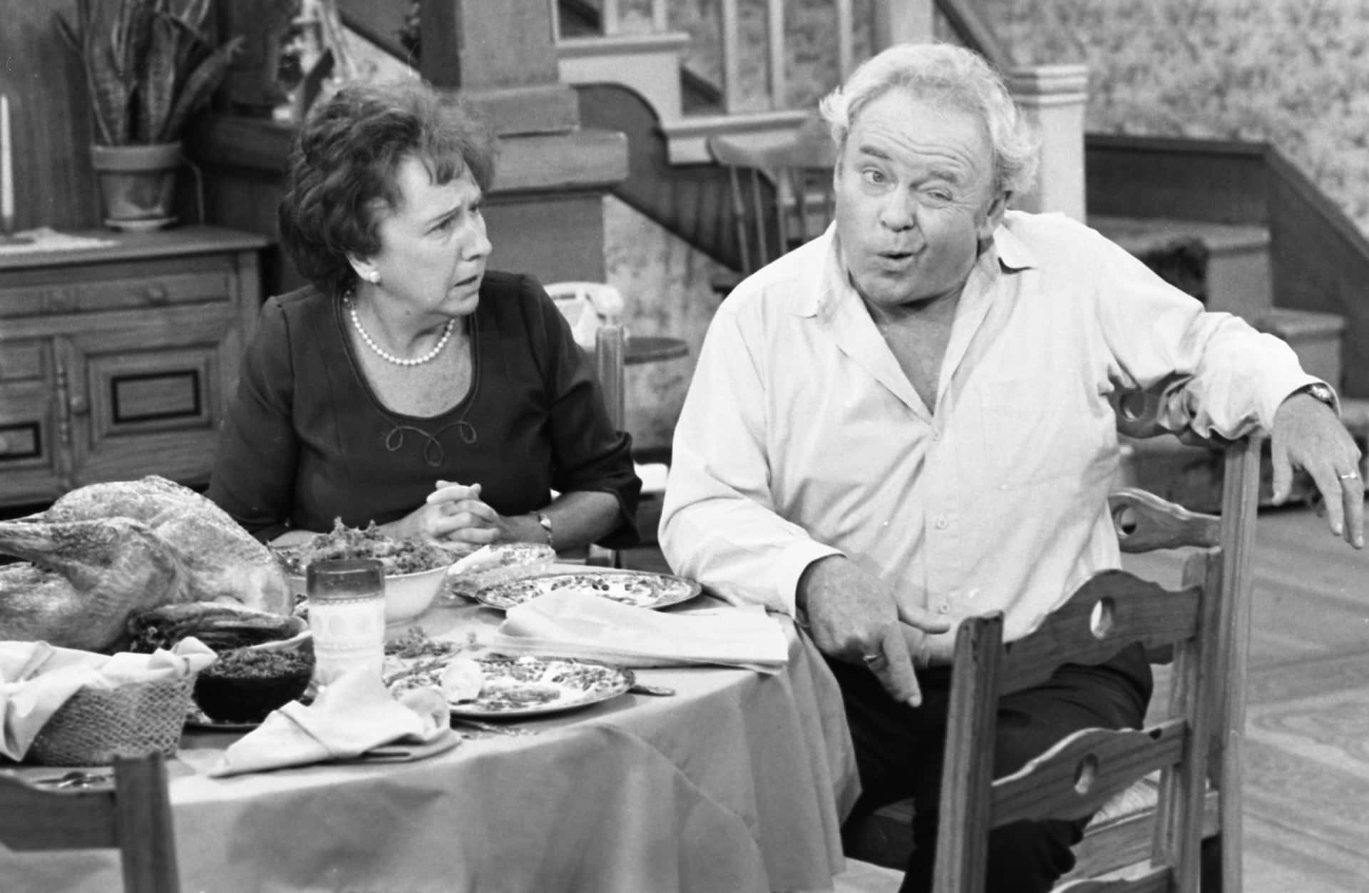 Legendary Actor Carroll O'connor Captured In A Charismatic Pose Background