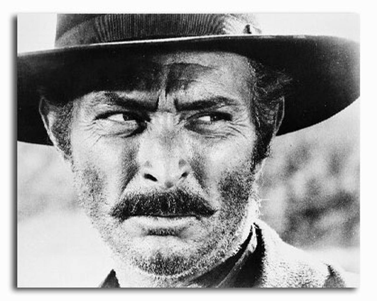 Legendary Actor Lee Van Cleef Captured In A Classic Black And White Portrait