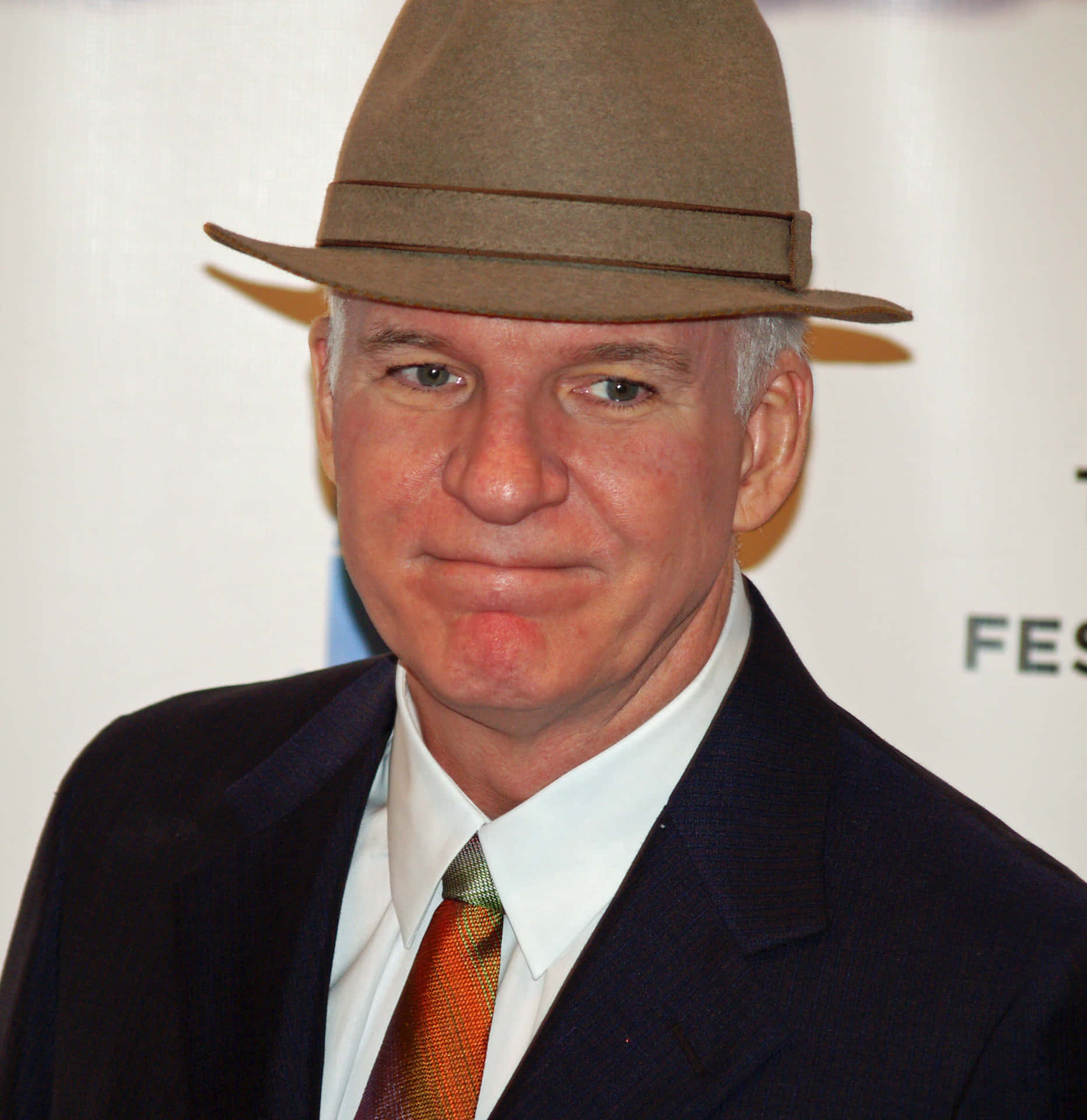 Legendary Actor, Steve Martin, Staring Thoughtfully Into The Distance. Background