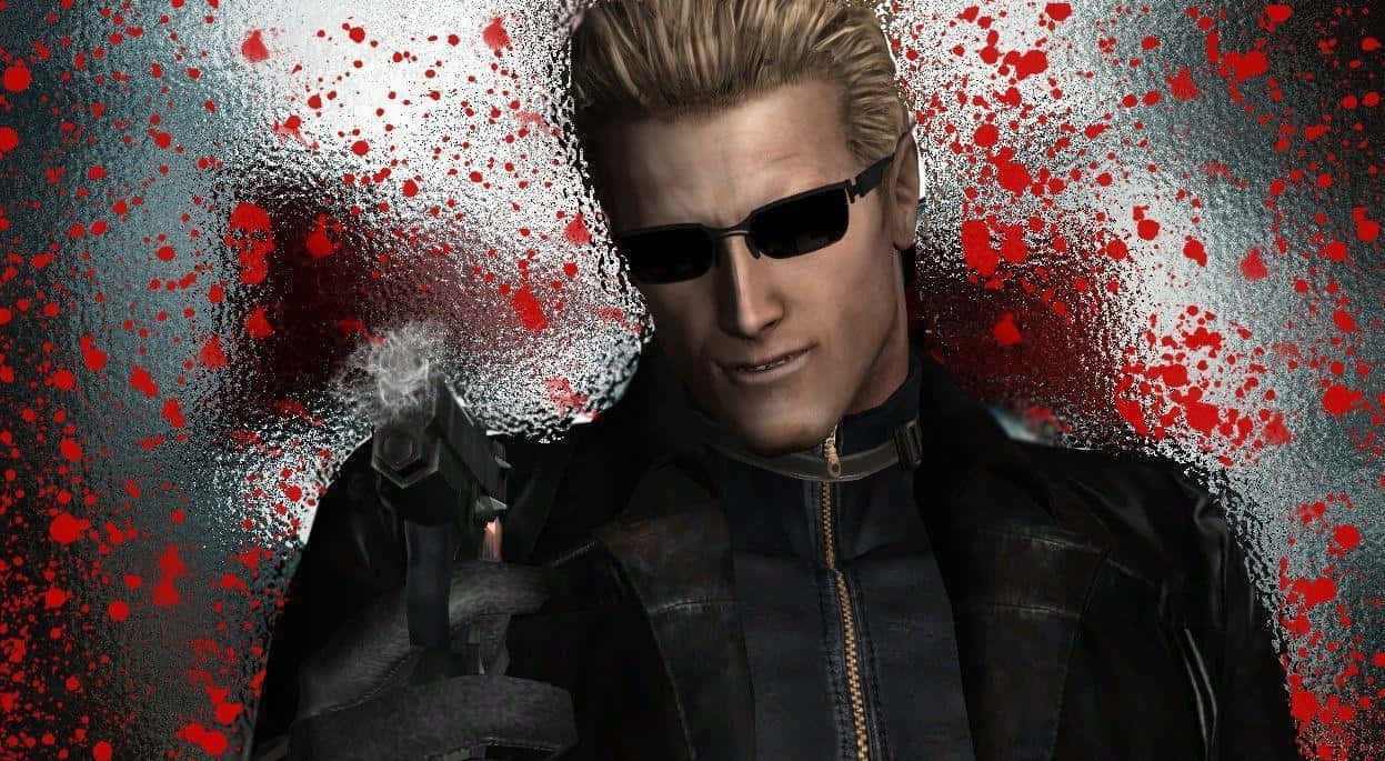 Legendary Albert Wesker In Action Background