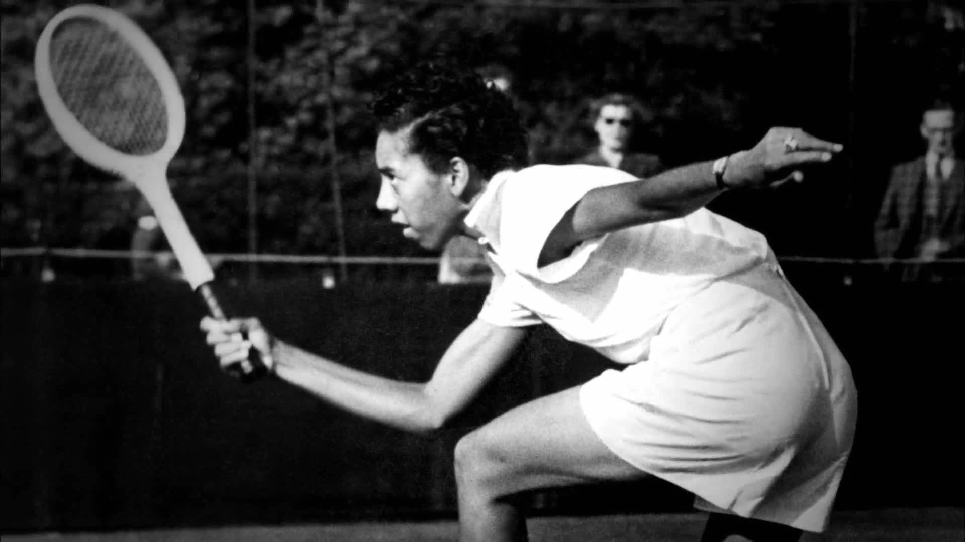 Legendary Althea Gibson In Women’s Tennis Competition. Background