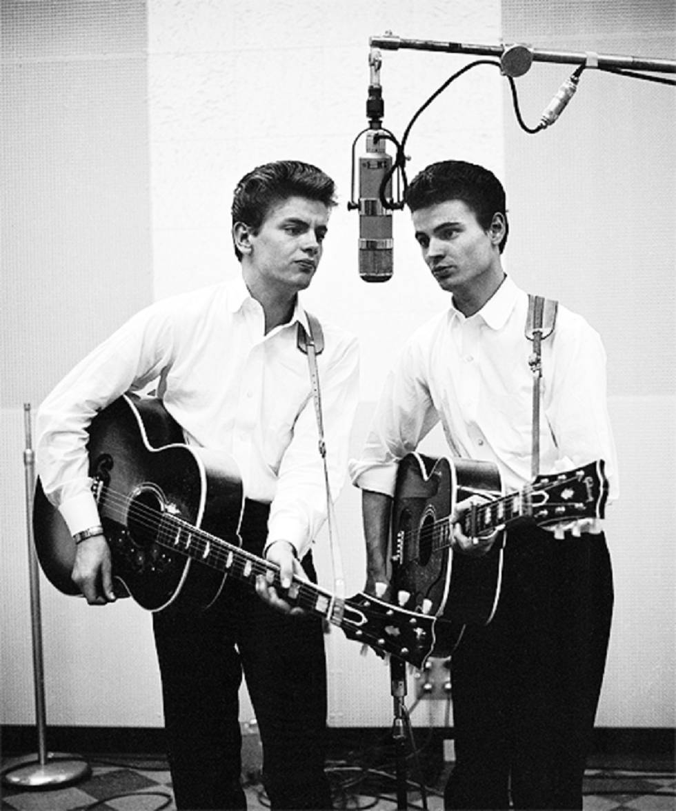 Legendary American Rock Duo - The Everly Brothers In Studio Background