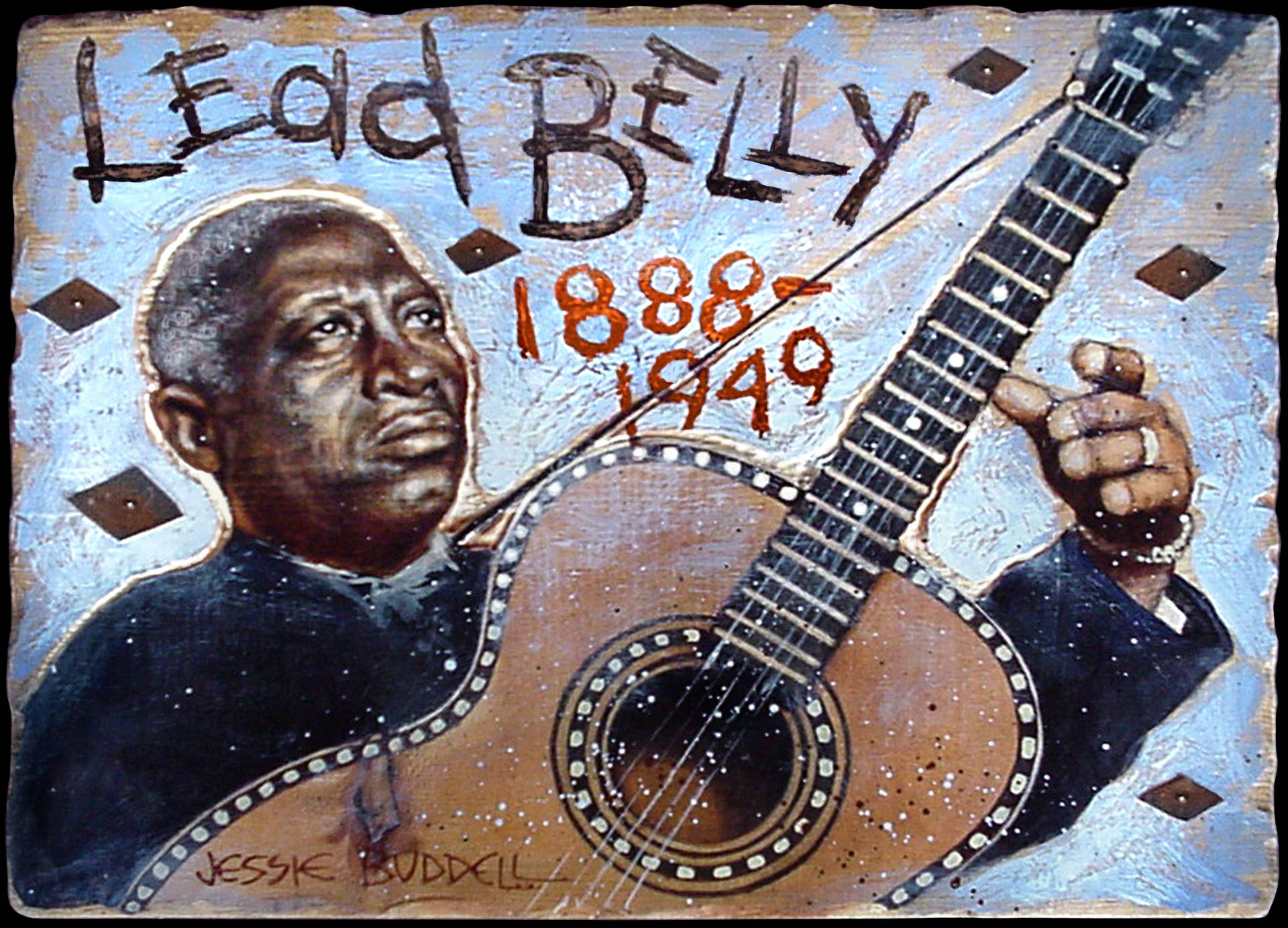 Legendary Black American Vocalist - Leadbelly Portrait