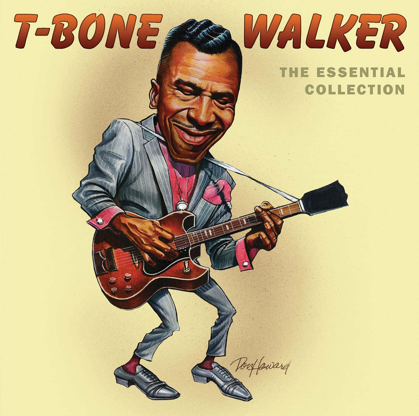 Legendary Blues Musician, T Bone Walker With His Guitar Background