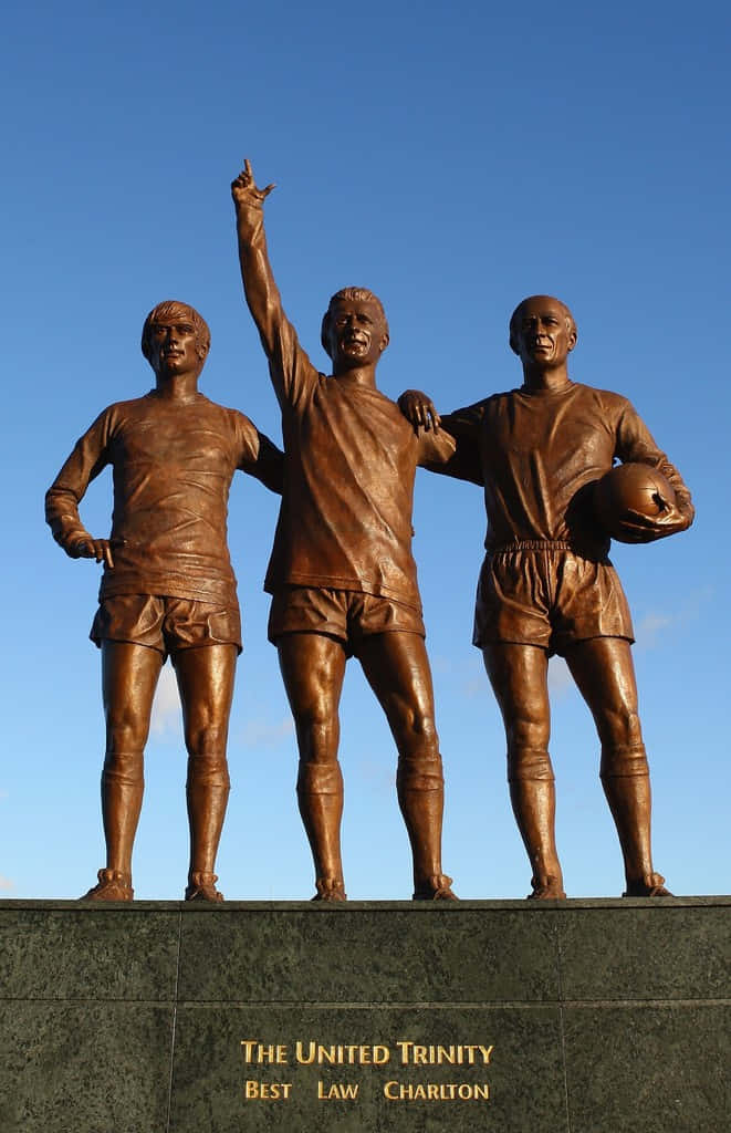 Legendary Bobby Charlton - Manchester United Trinity Statue Background