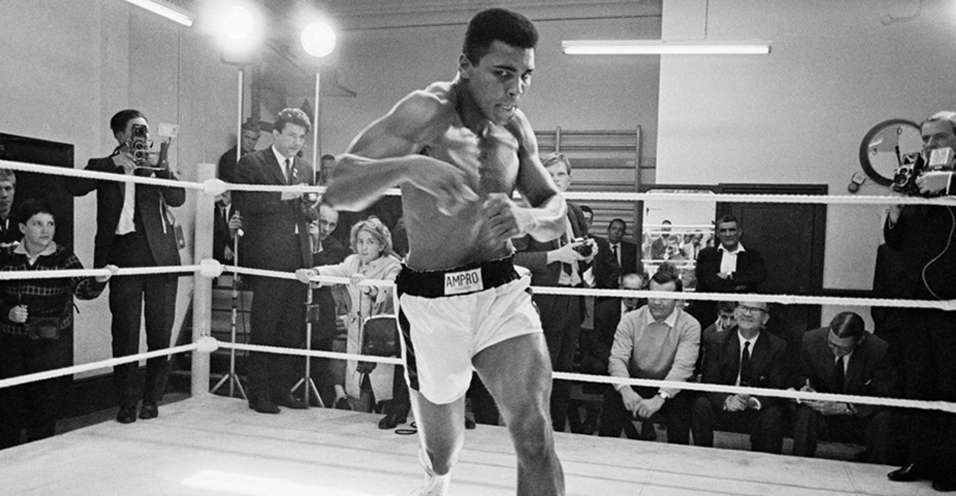 Legendary Boxer Muhammad Ali Training Background