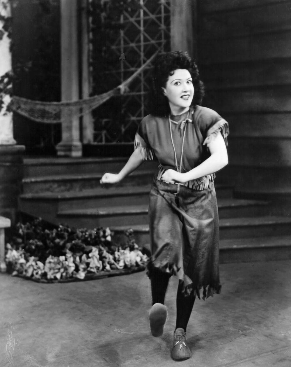 Legendary Broadway Star, Ethel Merman, In Classic Stage Action Background