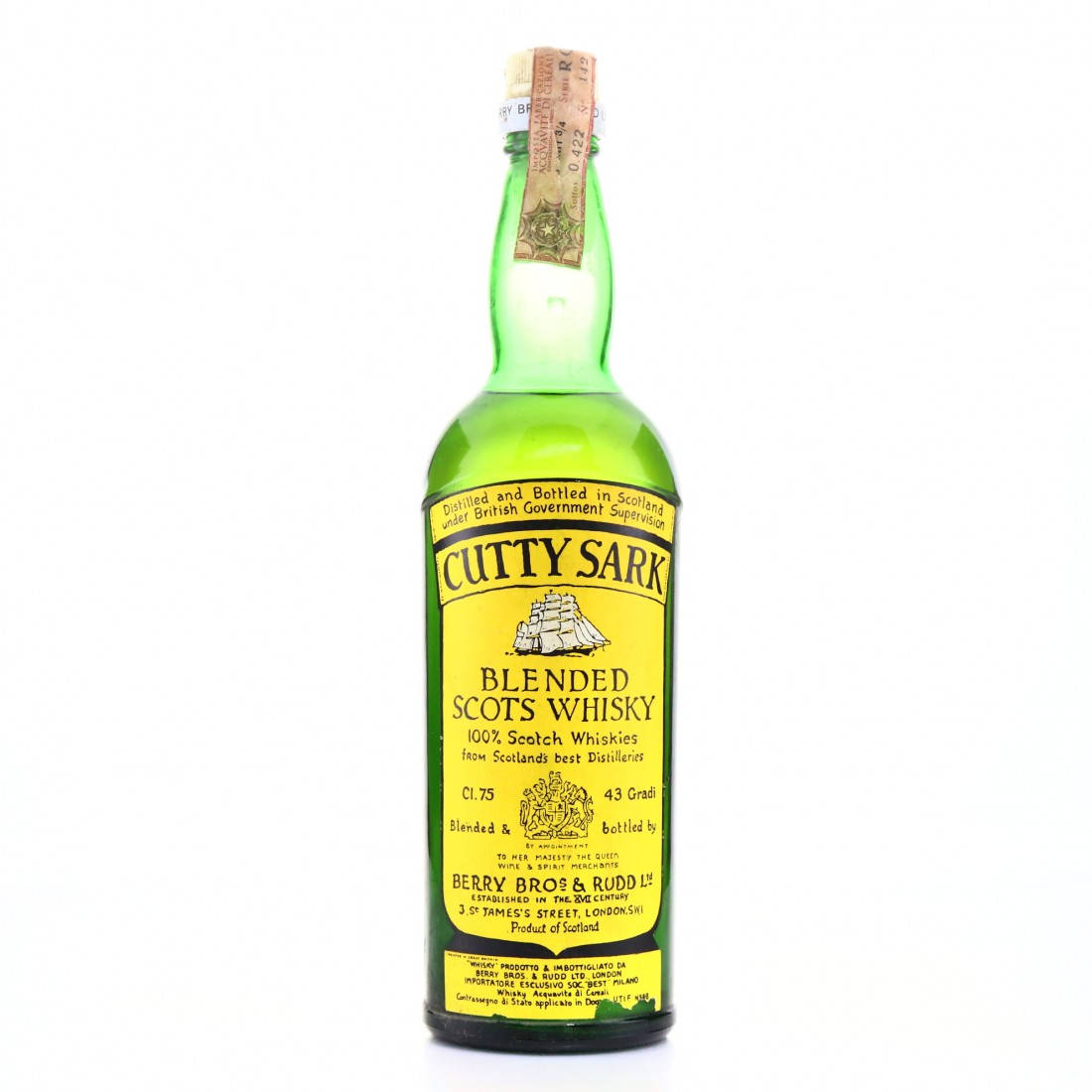 Legendary Cutty Sark Scotch Whisky Bottle