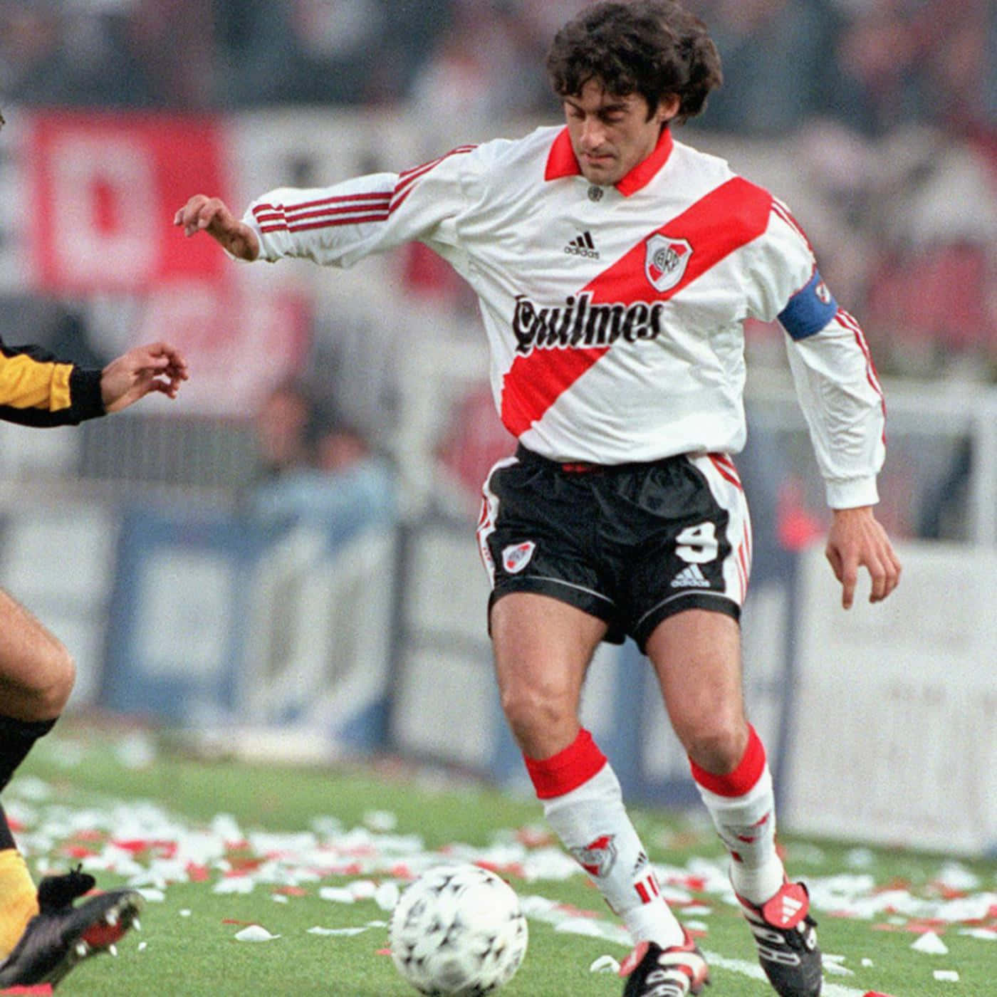 Legendary Enzo Francescoli In Action During A Football Match For Uruguay Background
