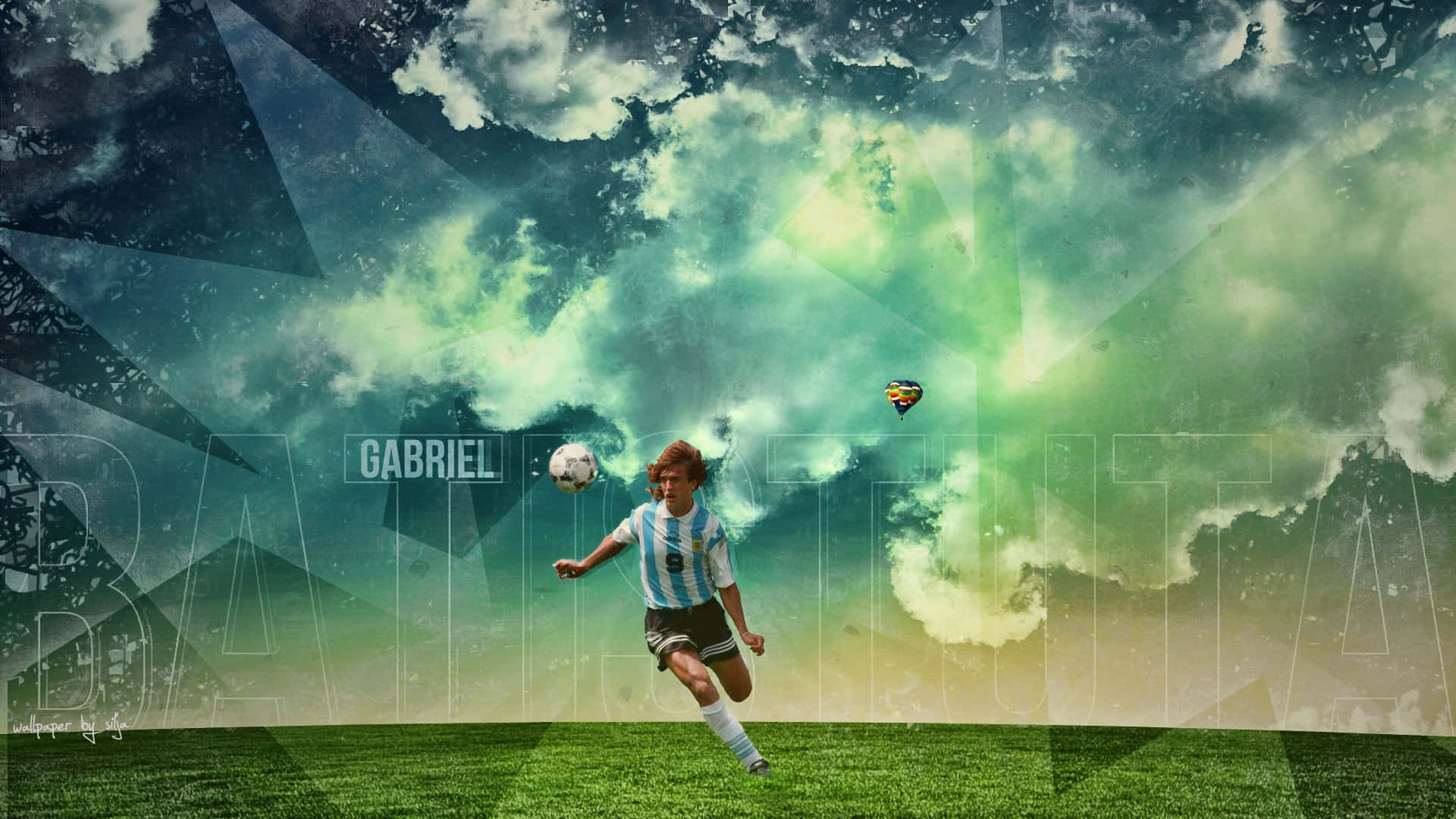 Legendary Gabriel Batistuta In Action Background