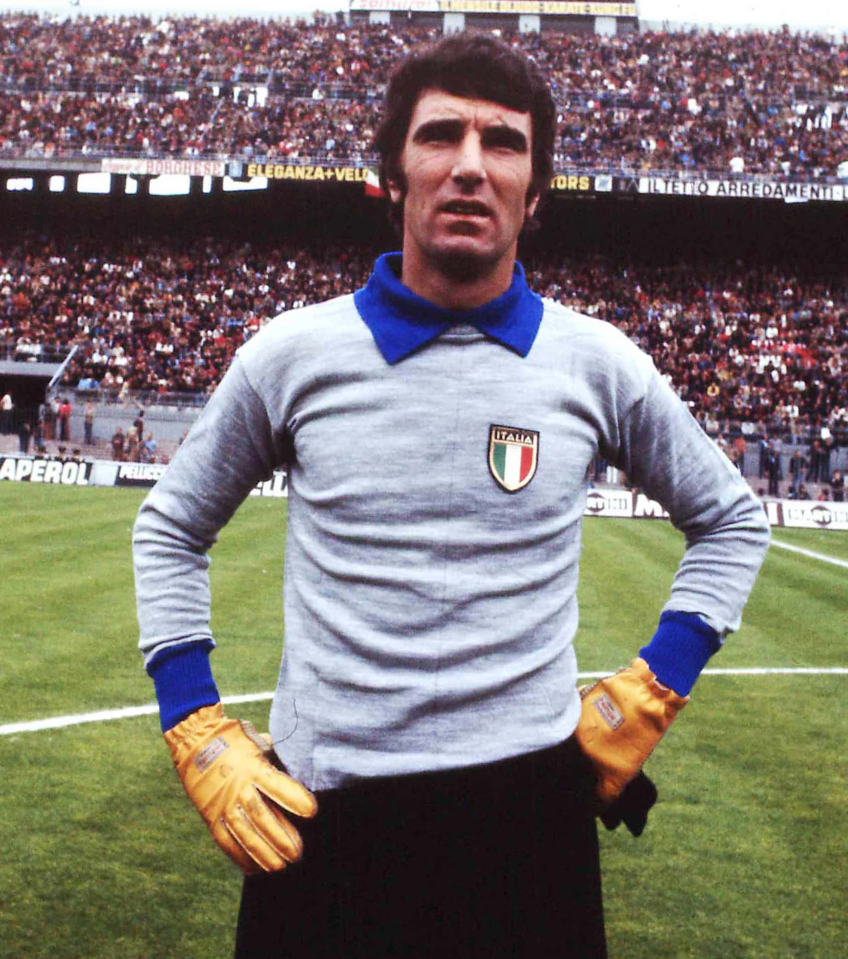 Legendary Goalkeeper Dino Zoff In Action Background