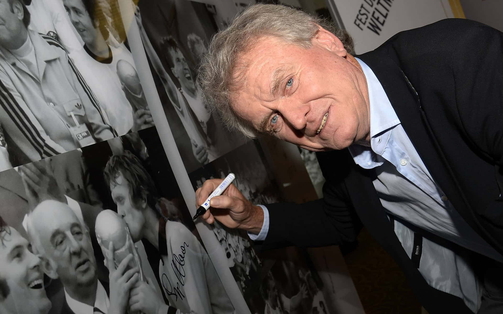 Legendary Goalkeeper Sepp Maier At World Champions Party Background