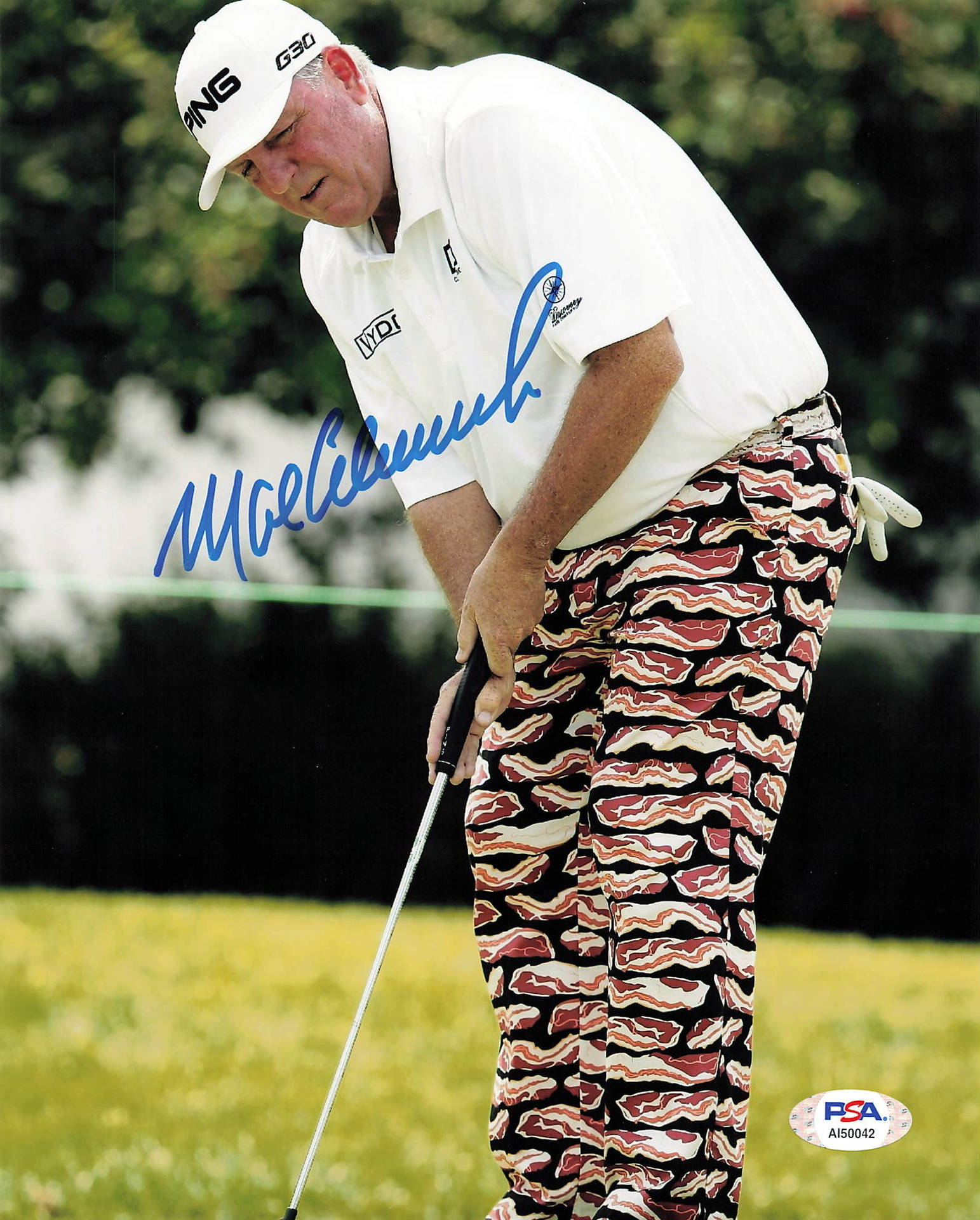 Legendary Golfer Mark Calcavecchia In His Vibrant Bacon Pants Background