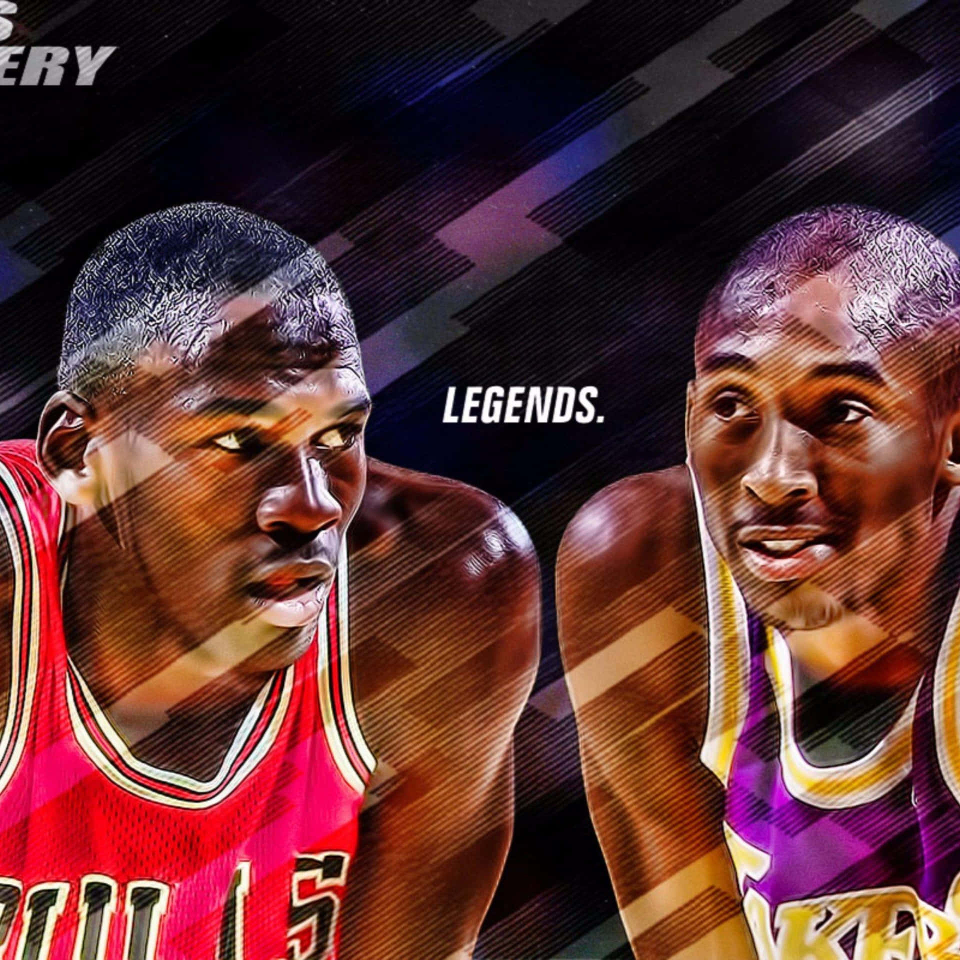 Legendary Hoops Rivalry - Michael Jordan And Kobe Bryant Background